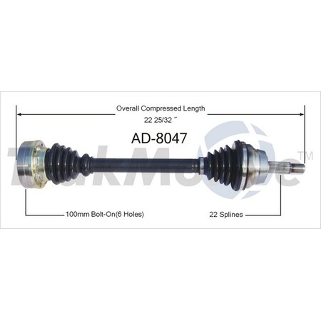 Surtrack Axle Cv Axle Shaft, Ad-8047 AD-8047